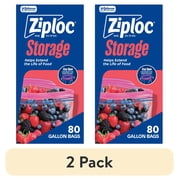 (2 pack) Ziploc Brand Storage Gallon Bags, School Supplies, Large Storage Bags for Food, 80 Count