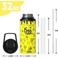 thumbnail image 2 of Bee Happy Gifts 32oz Water Bottles for Women Men, Yellow Bees Stainless Steel Leak Proof Sport & Gym Water Bottle with Flip Straw & Spout Lid (1 PC), 2 of 6