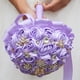 thumbnail image 4 of XmhyTop Ramo de novia de lujo hecho a mano con rosas de seda grandes y flores artificiales para boda real vintage (azul oscuro A), 4 of 5