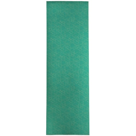 

Intersecting Triangles Turquoise and Gold Kitchen Mat by Kavka Designs