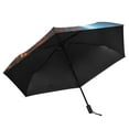 thumbnail image 5 of Spaceships Flying over City Compact Sun Umbrella Windproof Travel Umbrellas for Rain Strong Portable UV Protection, 5 of 8