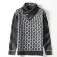 thumbnail image 5 of Miluxas Men's Shawl Collar Pullover Sweater Casual Slim Button Textured Knit Sweaters Gray, 5 of 8
