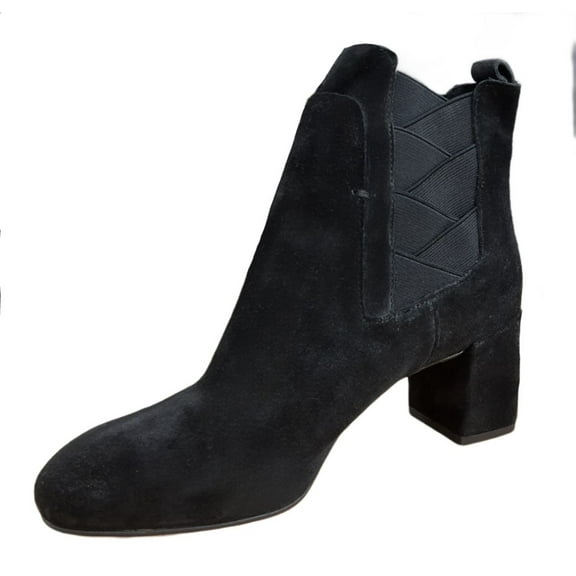 REBECCA MINKOFF Women's Oiled Suede Lo Booties, Black, 7.5