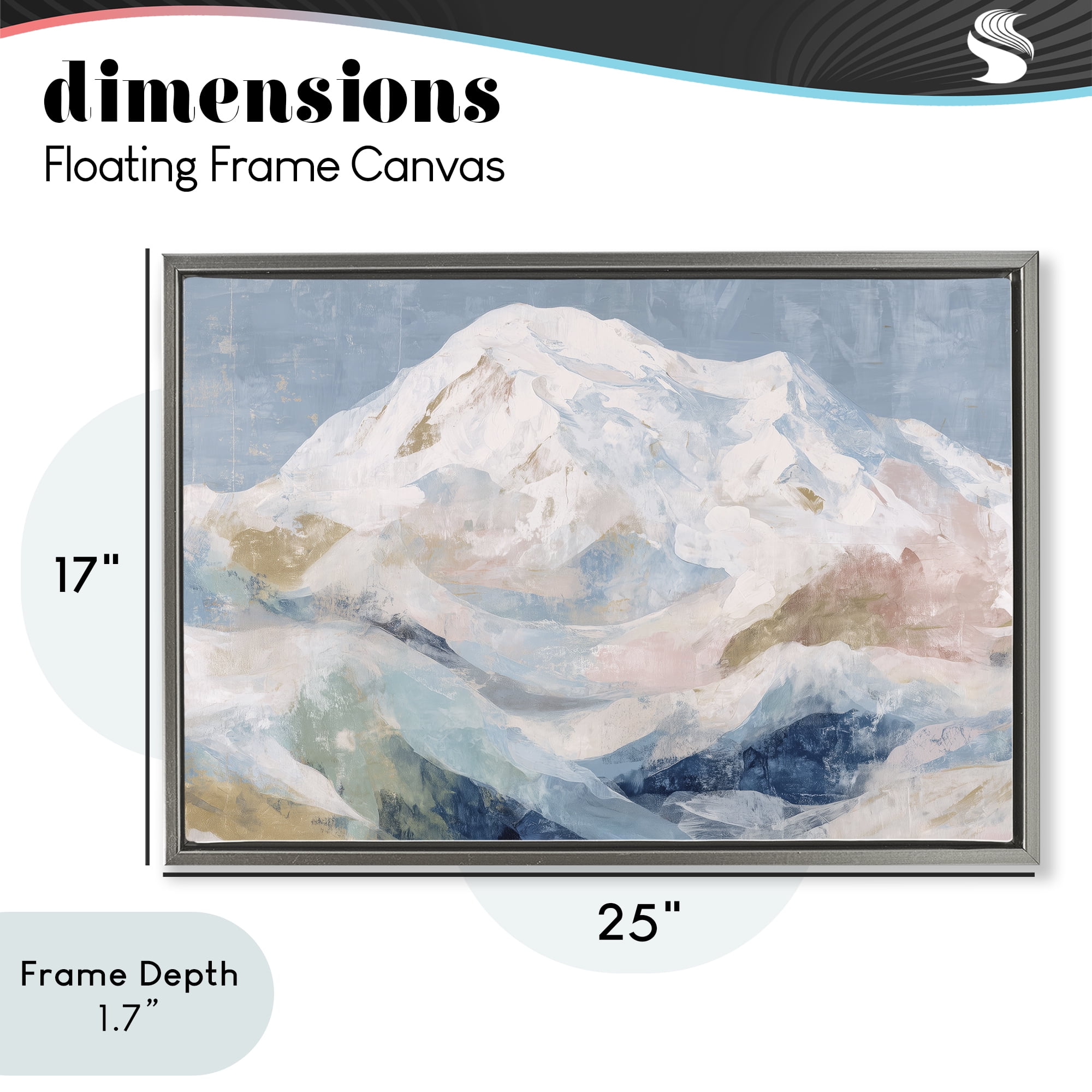 Stupell Industries Icy Mountain Range at Dusk Gray Framed Floater Canvas Wall Art, design by Chromatic Storm Studio