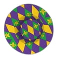 thumbnail image 4 of Disketp Mardi Gras Print Reflective Bucket Hat Beach Hat Summer Travel Sun Hats Fisherman Cap, 4 of 8