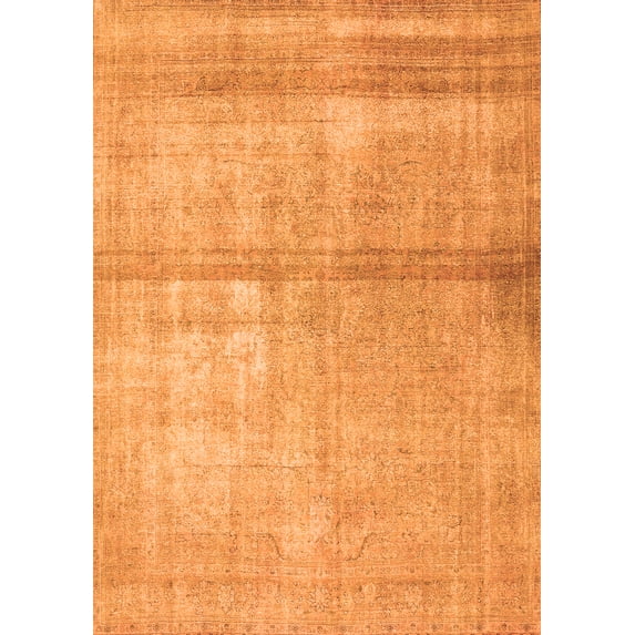 Ahgly Company Indoor Rectangle Abstract Orange Contemporary Area Rugs, 5' x 7'