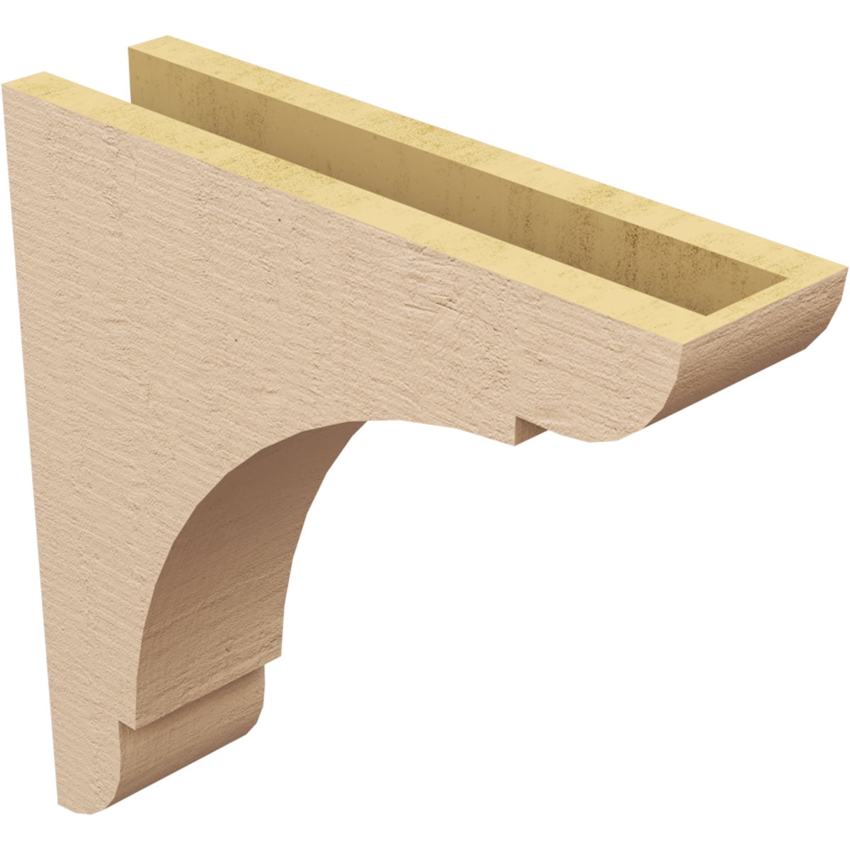 4"W x 16"D x 16"H Thin Olympic Rough Cedar Woodgrain TimberThane Corbel, Primed Tan