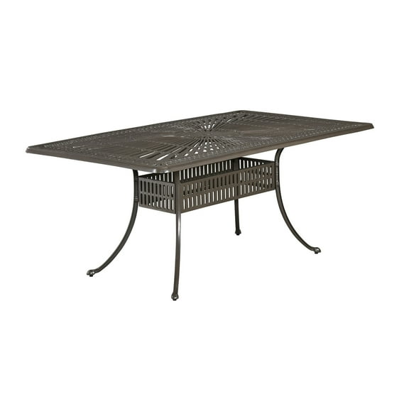 Homestyles Grenada Aluminum Outdoor Dining Table in Charcoal