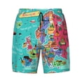 thumbnail image 4 of Lsque Mens Swim Trunks Cartoon Map Of Europe Pattern - Bathing Suit Compression Liner - Beach Swim Shorts Swimwear - (S-3XL) - Stretch Quick Dry -X-Large, 4 of 9