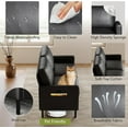 thumbnail image 3 of LAZZO 56" Faxu Leather Loveseat, 2-Seater Sofa with USB Charging Ports and Side Pockets for Living Room, Bedroom and Office, Black, 3 of 7