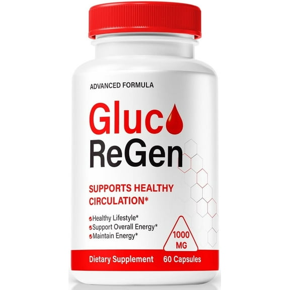Gluco Regen Capsules, Original GlucoRegen Formula - Naturally Supports Healthy Circulation, Stable Levels and Energizes the Body, Official Review (60 Capsules)