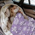 thumbnail image 4 of Winter Snowflakes Purple Throw Blankets All Season Ultra Soft Warm Fleece, 4 of 9