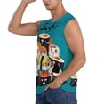 thumbnail image 3 of Fotbe I Love Sushi Men's Camiseta sin Mangas Estampada para Hombres, Playera Casual para Gimnasio, Entrenamiento, Playa-Small, 3 of 7