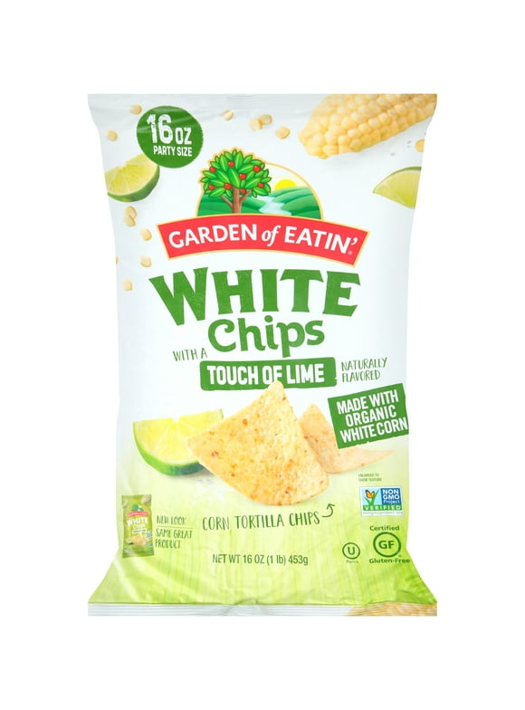 Garden of Eatin' Gluten-Free Lime White Corn Tortilla Chips, Party Size, 16 oz