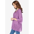 thumbnail image 3 of Roaman's Women's Plus Size Lace-Hem Pintuck Tunic, 3 of 4