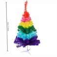 thumbnail image 3 of 1.5 Ft Artificial Christmas Tree Rainbow Mini Tabletop Christmas Pine Tree with Plastic Stand Small Xmas Tree for Indoor Outdoor Holiday Home Decoration, 3 of 7