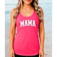 thumbnail image 4 of Distressed Mama Tank Top for Women Simple Graphic Shirt for Mom Neon Pink Tank Top Small, 4 of 4