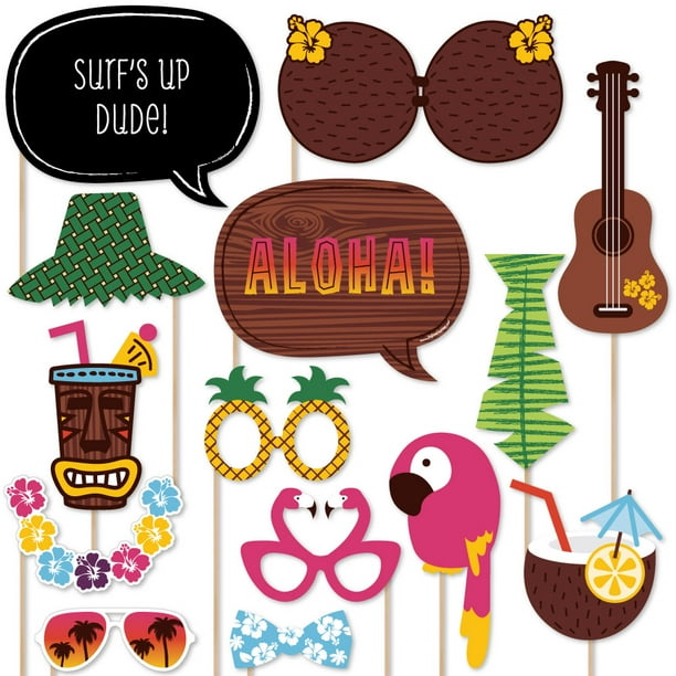 Big Dot of Happiness Tiki Luau - Tropical Hawaiian Summer Party Photo ...