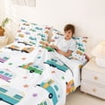 thumbnail image 3 of Castle Fairy Colorful Camper Pattern Queen Sheet Sets 4 Pieces for Kids, Star Print Bed Set for Bedroom, Green Blue Orange, 3 of 6