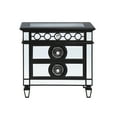 thumbnail image 3 of Mirrored Nightstand With 2 , Black & Sliver, Unveiling Exceptional Geometric Trim And Nightstand, Distinctive, 3 of 5