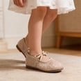 thumbnail image 2 of Elegyee Girls Summer Princess Shoes Bowkont Strap Lace Mesh Breathable Slip-On Flats Sneakers, 2 of 4