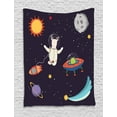 thumbnail image 1 of Explore Tapestry, Hand Drawn Deer Astronaut in Space with Sun Moon Shooting Star and Alien Planet, Wall Hanging for Bedroom Living Room Dorm Decor, 40W X 60L Inches, Multicolor, by Ambesonne, 1 of 2