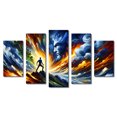 thumbnail image 1 of Cuadro decorativo para sala Cuadros Abigail Abstracto Hombre VS Dios elegante moderno minimalista Set de 5 piezas, 1 of 5