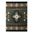 thumbnail image 2 of Emma + Oliver 5x7 Sage Olefin Accent Rug with Complementary Southwestern Pattern in Beige, Black and Brown and Jute Backing, 2 of 7
