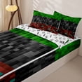 thumbnail image 3 of Homewish Miner Game Zipper Full Size Comforter Sets with Fitted Sheet and 2 Pillowcases For Kids Boys,Pixelated Theme Checkered Zipper Bedding Set,Gamepad Reversible,4-Piece, 3 of 7