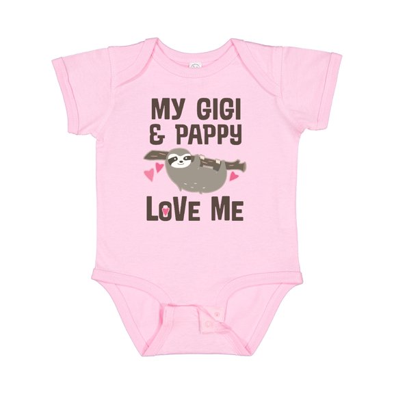 Inktastic My Gigi and Pappy Love Me Girls Baby Bodysuit