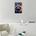 thumbnail image 5 of 1pc Neon Raccoon Metal Wall Art, Waterproof Iron Painting, Vibrant HD Printed Poster, Retro Style Room Decor, High-Quality Indoor & Outdoor Sign, 20x30cm/8x12inch, 5 of 7