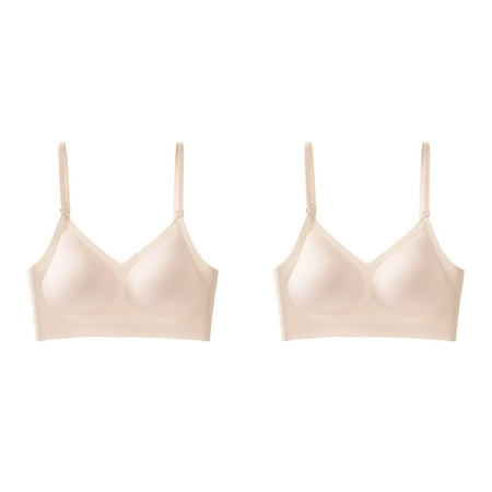 (2-Pack) Rinsvye Low Back Bra for Bras Women Wirefree Seamless Bra Women Bras Plus Size Pack Backless Multiway Straps Convertible Bra Pack for Women Halter Bra with Padded 36 C Womens Bra Removeable