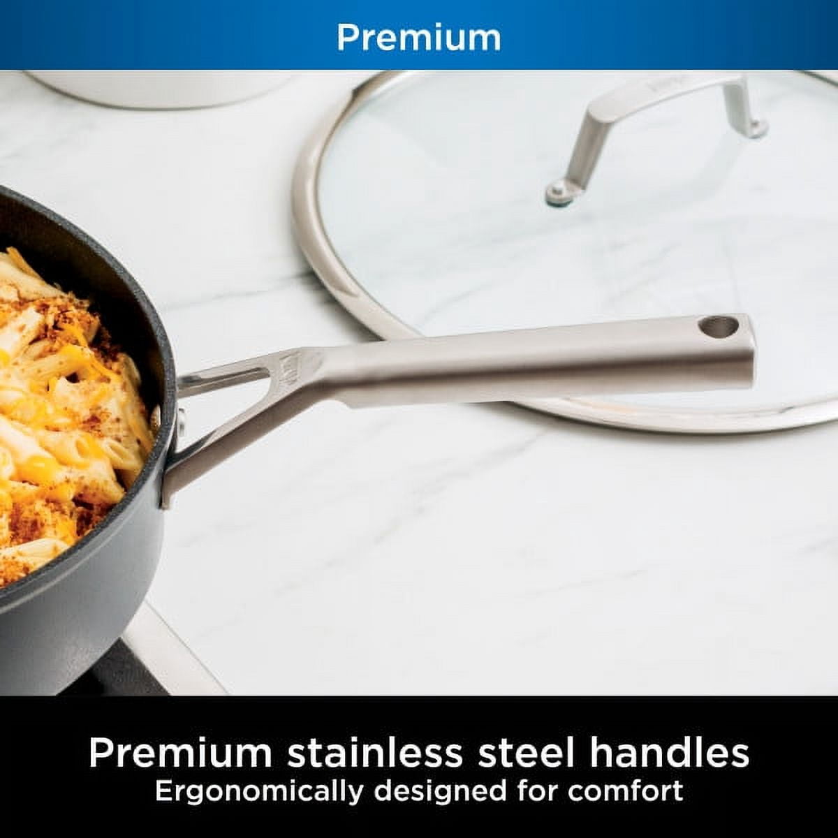 Ninja Foodi NeverStick Premium Hard-Anodized 3-Quart Saute Pan, Slate Gray