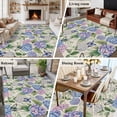 thumbnail image 6 of Area Rug 72×108in, Retro Hydrangea Linen Texture Floor Carpet Living Room Rug, Spring Blue Purple Flower Leaf Non-Slip Welcome Mat Indoor Rugs for Bedroom Dining Room, 6 of 9
