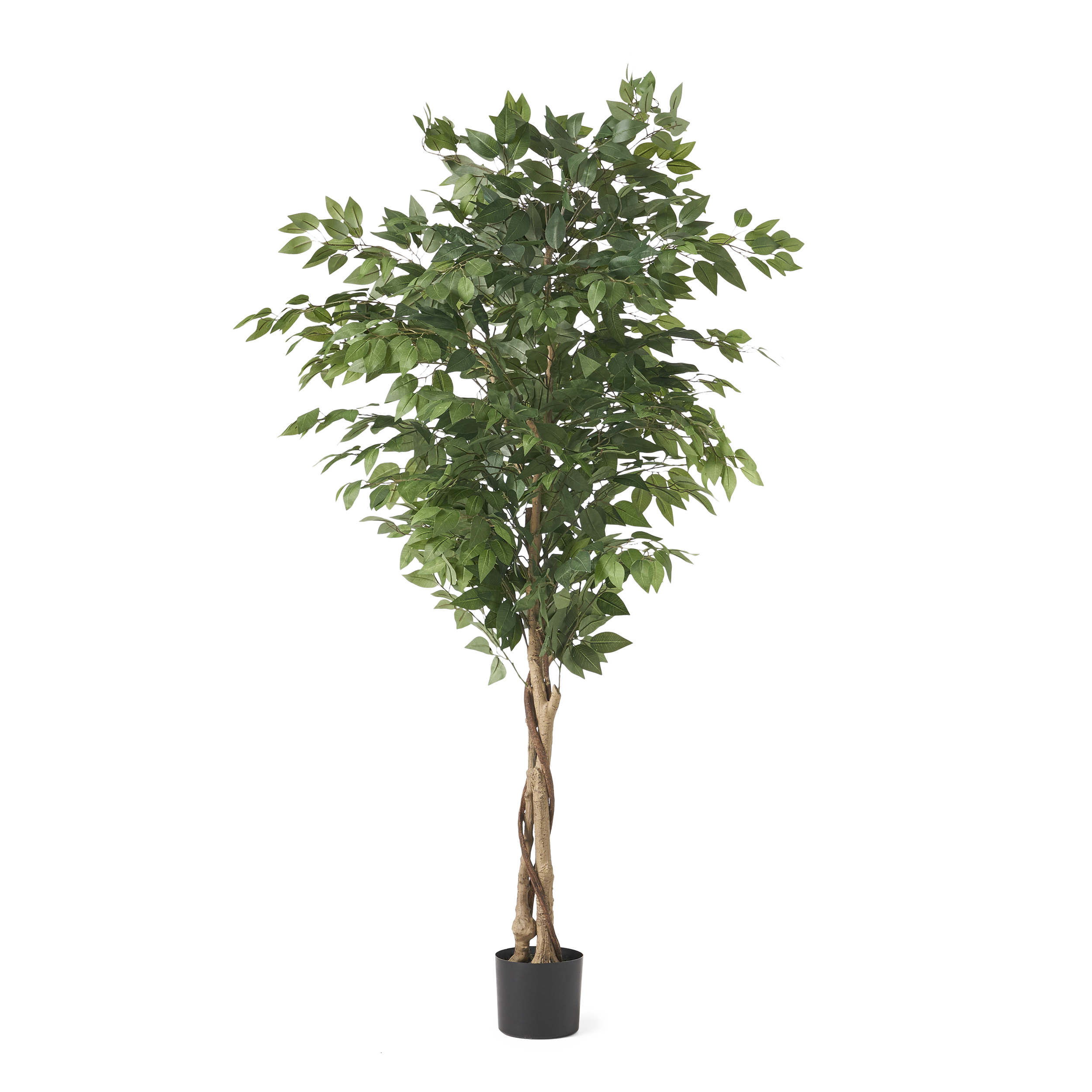 Euroco 5.9FT Artificial Ficus Tree with Realistic Leaves and Natural Trunk,Fake Ficus Tree with Nursery Pot for Home Office Living Room,Garden Decor