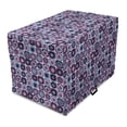 thumbnail image 1 of Floral Dog Crate Cover, Repetitive Pattern of Flower Art Designs, Easy to Use Pet Kennel Cover for Medium Large Dogs, 35" x 23" x 27", Dark Magenta Pale Blue, by Ambesonne, 1 of 6