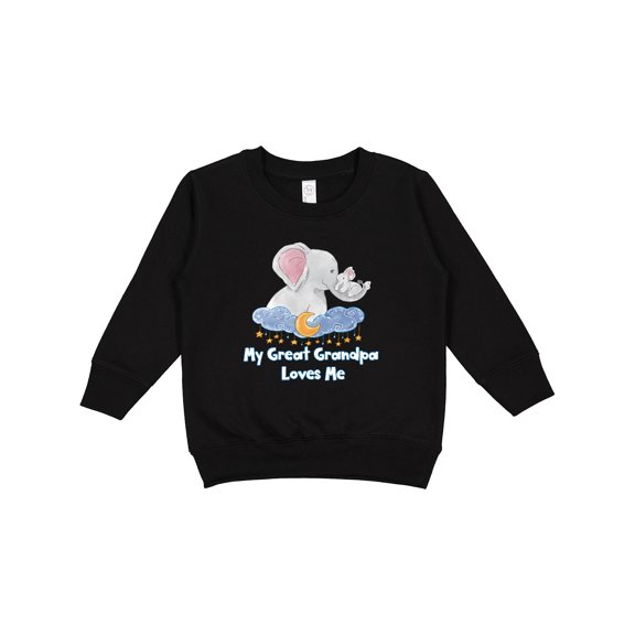Inktastic My Great Grandpa Loves Me Cute Elephants Clouds Moon Stars Toddler Sweatshirt