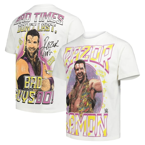 Men's Ripple Junction White Razor Ramon Bad Times Don't Last Bad Guys Do Boxy T-Shirt