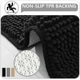 thumbnail image 3 of DweIke Chenille Bathroom Mats With Non-Slip Backing Machine Washable Indoor Durable Rug 24"x36",Black, 3 of 6