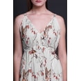thumbnail image 4 of Bimba Robe Longue Maxi à Col en V Imprimée pour Femmes Été - Blanc Moyen, 4 of 4