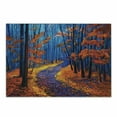 thumbnail image 1 of Country Cutting Board, Dark and Deep in the Forest in Fall Autumn Season Calm Nature Art Paint, Decorative Tempered Glass Cutting and Serving Board, Small Size, Orange Navy, by Ambesonne, 1 of 1