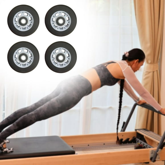 DYNWAVECA 4 Pieces Pilates Reformer Wheels Pilates Machine Wheels Multipurpose Silent Rollers for Pilates Equipment Fitness Home Studio