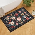 thumbnail image 3 of DUKINO 2x3 Rugs for Entryway, Floral Indoor Washable Door Mat, Non Slip Boho Small Rug for Kitchen, Soft Low Pile, Front Door Throw Rug for Entrance, Bedroom, Kitchen, Laundry, Bathroom, Black, 3 of 8