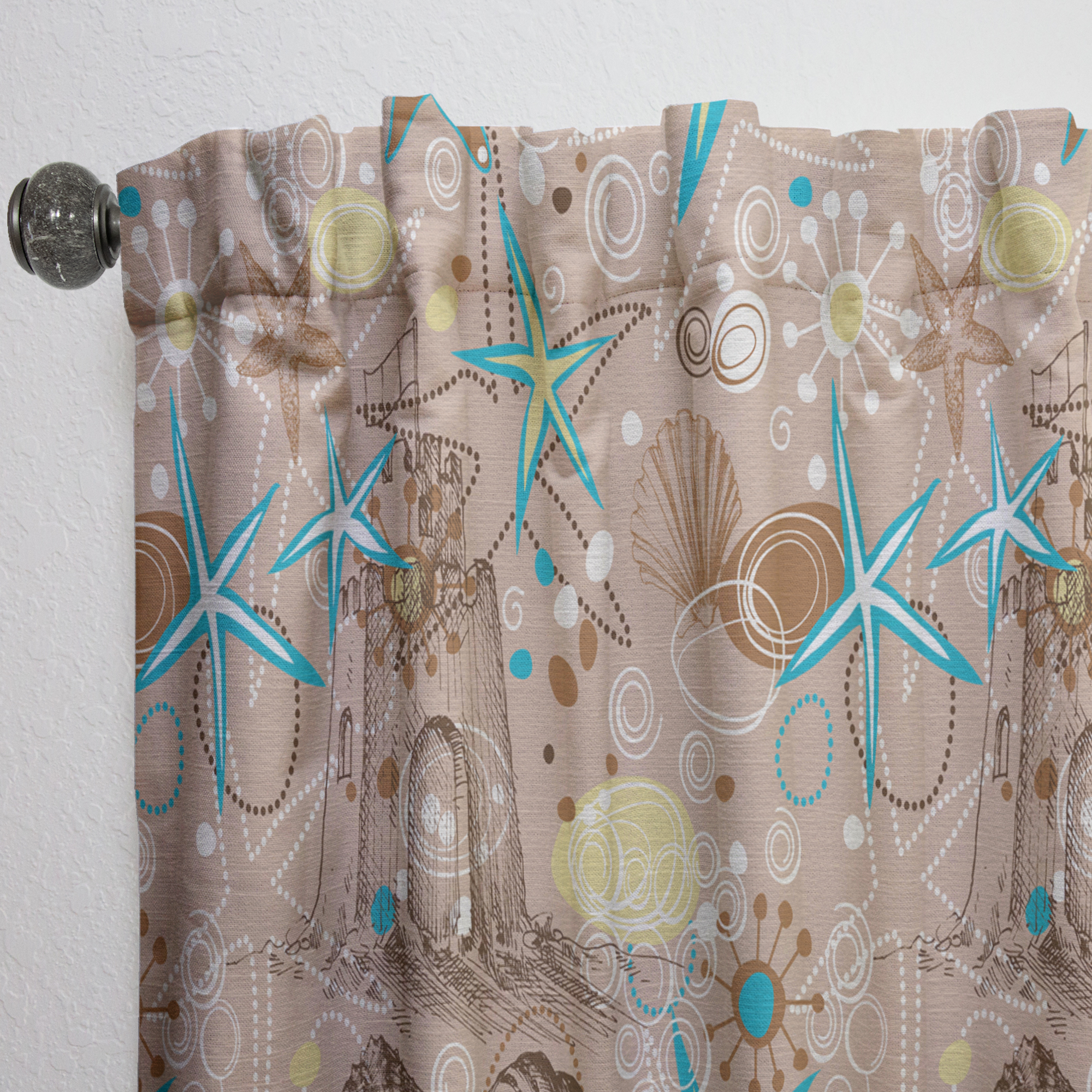 Designart 'Costal Life Form III' Coastal Curtain Panel