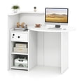 thumbnail image 1 of Gymax Front Reception Counter Desk Checkout Office Desk w/Open Shelf & Lockable Drawer, 1 of 10