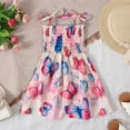 thumbnail image 4 of Robe Petite Fille à Bretelles Spaghetti Robes de Printemps pour Filles Robe Évasée à Volants en A Robe Smockée à Fleurs Robe de Fête pour Filles, 4 of 6