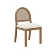 thumbnail image 3 of Nathan James Bailey 19 in. Boucle Dining Chair, Upholstered Side Chair with Natural Woven Rattan Back and Solid Wood Legs, Light Brown, Set of 2, 3 of 3