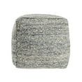 thumbnail image 5 of Ox Bay Shiela Square Ivory/Blue Distressed Indoor Pouf Ottoman, 18"H x 18"W, 5 of 7