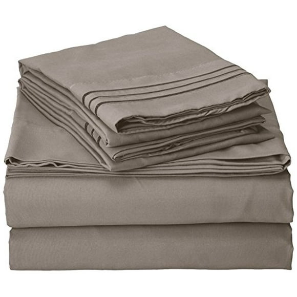 MattRest Luxury Silky-Soft 1800 Series Premium Collection - Wrinkle-Free 4-Piece Bed Sheet Set, Deep Pocket up to 16 inch, King Grey