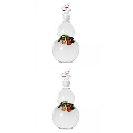 

2x Gourd Shaped Decanters Glass for Rum Champagne home